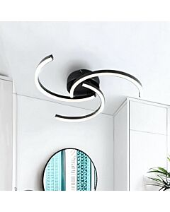 Curve - Black LED Flush Ceiling Light
