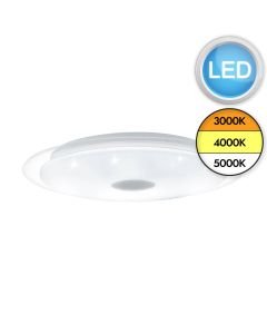 Eglo Lighting - Lanciano 1 - 98323 - LED White Clear Flush Ceiling Light