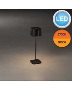 Konstsmide - Nice - 7818-750 - LED Black IP54 Battery Outdoor Portable Lamp
