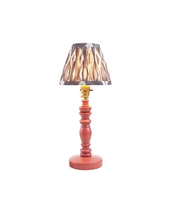 Endon Lighting - Bibury & Ikat 16cm - 115912 - Pink Aged Brass Grey Table Lamp With Shade