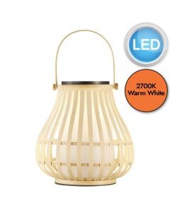 Nordlux - Leo To-Go - 2118095062 - LED Brown Bamboo Opal Glass IP44 Solar Outdoor Portable Lamp