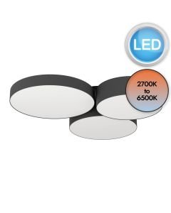 Eglo Lighting - Barbano-Z - 900853 - LED Black White 3 Light Flush Ceiling Light