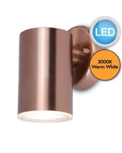 Lutec - Grange - 5510903306 - LED Copper Clear IP44 Outdoor Wall Washer Light