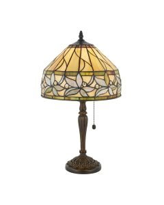 Interiors 1900 - Ashtead - 63915 - Dark Bronze Tiffany Glass Table Lamp