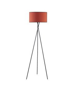 Hayley - Black Tripod Floor Lamp with Terracotta Shade