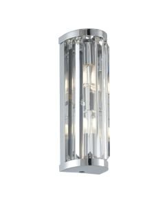 Saxby Lighting - Crystal - 39629 - Chrome Clear Crystal Glass 2 Light IP44 Bathroom Wall Light