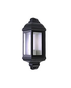 Parkins - Black Outdoor Half Lantern Wall Light
