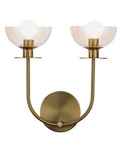 Elstead Lighting - Sylvia - ALM-SYLVIA-2WB-BG-CL - Gold Clear Glass 2 Light Wall Light