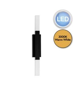 Eglo Lighting - Alcudia - 900617 - LED Black White 2 Light IP44 Bathroom Strip Wall Light