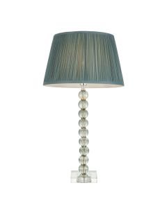 Endon Lighting - Adelie - 100345 - Green Tint Crystal Glass Nickel Fir Table Lamp With Shade
