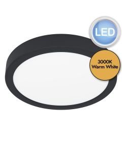 Eglo Lighting - Fueva 5 - 900653 - LED Black White IP44 Bathroom Ceiling Flush Light