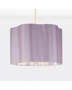 Blush Pink with Chrome Inner Scalloped Pendant Shade