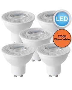 5 x 5W LED GU10 Dimming Light Bulbs - Warm White