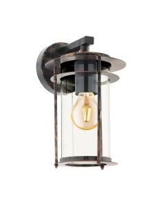 Eglo Lighting - Valdeo - 96241 - Antique Copper Clear Glass IP44 Outdoor Wall Light