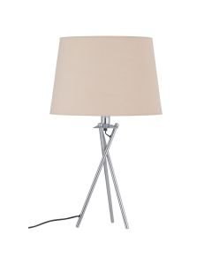 Tripod Table Lamp with Natural Cotton Fabric Shade