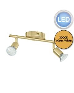 Eglo Lighting - Buzz-LED - 33185 - LED Brushed Brass 2 Light Ceiling Spotlight
