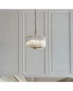 Endon Lighting - Valentina - 117514 - Aged Brass Clear Glass 3 Light Ceiling Pendant Light