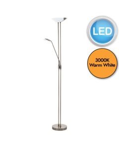 Eglo Lighting - Baya Led - 93876 - LED Bronze White Glass Mother & Child Floor Lamp