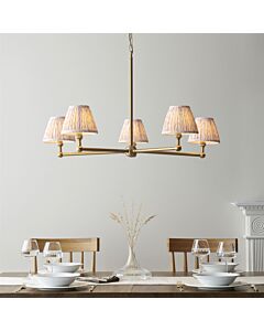 Endon Lighting - Santiago - 115012 - Aged Brass Peach 5 Light Ceiling Pendant Light