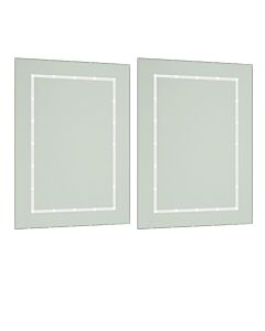 Set of 2 Battery Operated Rectangular LED Illuminated Bathroom Mirrors