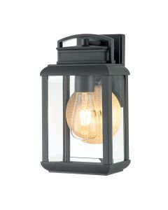 Quoizel Lighting - Byron - QZ-BYRON-S-GR - Black Pewter Clear Glass IP44 Outdoor Wall Light