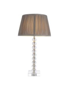 Endon Lighting - Adelie - 98351 - Nickel Clear Crystal Glass Charcoal Table Lamp With Shade