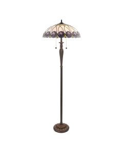 Interiors 1900 - Hutchinson - 64172 - Dark Bronze Tiffany Glass 2 Light Floor Lamp