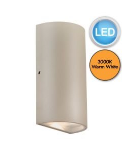 Nordlux - Rold Round - 84141008 - LED Sand Frosted Glass 2 Light IP54 Outdoor Wall Washer Light