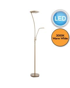 Endon Lighting - Alassio - 73080 - LED Antique Brass Frosted Mother & Child Floor Lamp