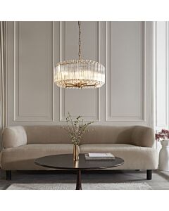 Endon Lighting - Valentina - 117515 - Aged Brass Clear Glass 5 Light Ceiling Pendant Light