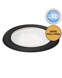 Eglo Lighting - Penjamo - 99703 - LED Black White 3 Light Flush Ceiling Light