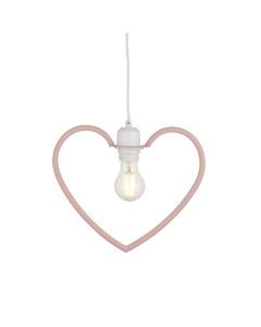 Pink Easy Fit Heart Shaped Pendant Shade