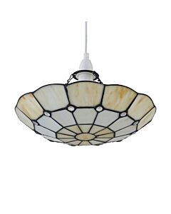 Brixham - Tiffany Coloured Glass Uplighter Easy Fit Pendant Shade