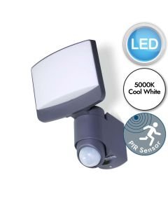 Lutec - Sunshine - 7625601345 - LED Grey Opal IP44 Outdoor Sensor Floodlight
