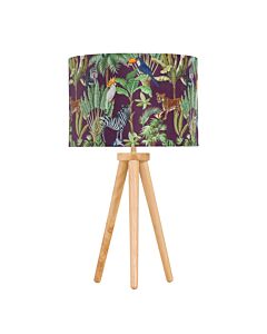 Voyage - Light Oak Table Lamp or Bedside Light with Safari Shade