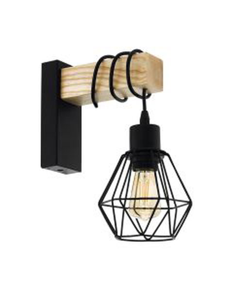Eglo Lighting - Townshend 5 - 43135 - Black Wood Wall Light