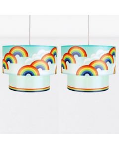 Set of 2 Rainbow Design Ceiling Light Shades