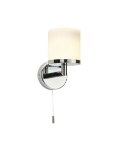 Saxby Lighting - Lipco - 39608 - Chrome Opal Glass IP44 Pull Cord Bathroom Wall Light
