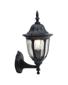 Durham - Black with Clear Glass IP44 Outdoor Lantern Style Wall Light