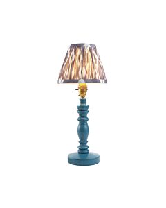 Endon Lighting - Bibury & Ikat 16cm - 115896 - Blue Aged Brass Grey Table Lamp With Shade