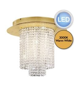 Eglo Lighting - Vilalones - 39398 - LED Gold Clear Glass 10 Light Flush Ceiling Light