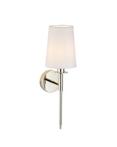 Carven - Bright Nickel Wall Light with White Shade