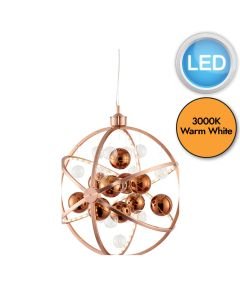 Endon Lighting - Muni - MUNI-CO - LED Copper Glass Ceiling Pendant Light