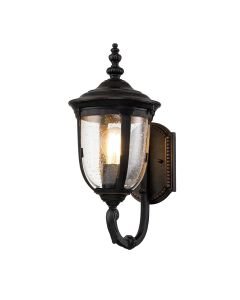 Elstead Lighting - Cleveland - CL1-S - Weathered Bronze Clear Seeded Glass IP44 Outdoor Wall Light