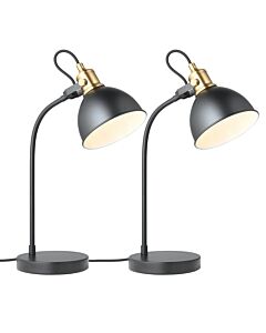 Set of 2 Acrobat - Matt Black & Gold Adjustable Task Lamps