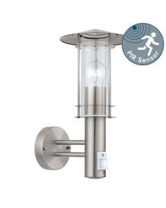 Eglo Lighting - Lisio - 30185 - Stainless Steel Clear Glass IP44 Outdoor Sensor Wall Light