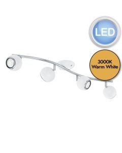 Eglo Lighting - Bimeda - 31004 - LED White Chrome 4 Light Ceiling Spotlight