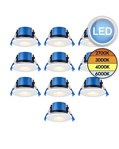 Saxby Lighting - Set of 10 ShieldPRO - 113640 - LED White Clear IP65 Bathroom Recessed Fire Rated Ceiling Downlights