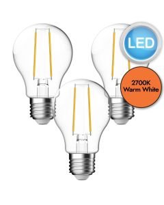 3 x 4W LED E27 Filament Light Bulbs - Warm White