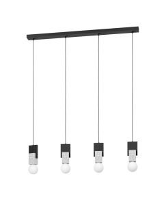 Eglo Lighting - Lobatia - 99532 - Black Wood Grey Terrazzo 4 Light Bar Ceiling Pendant Light